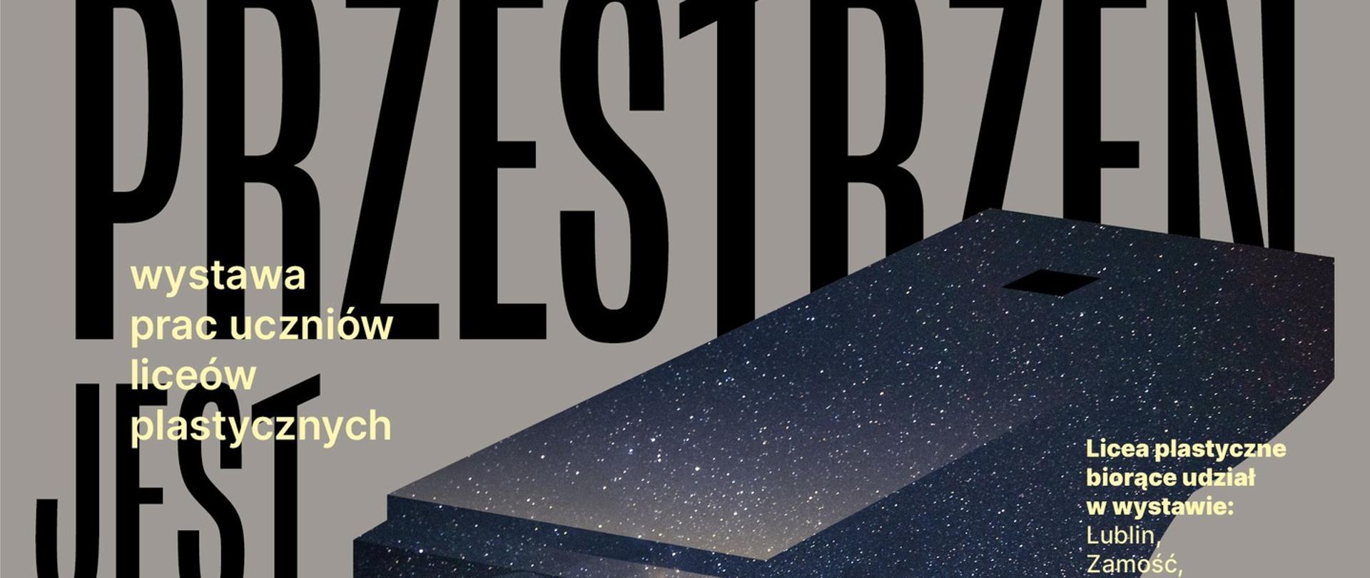 Plakat jest dedykowany wystawie prac uczniów liceów plastycznych pod nazwą „Przestrzeń jest materialna”. Centralnie umieszczone jest kowadło, które symbolizuje wykuwanie talentów w szkołach artystycznych. Mamy wrażenie, że w kowadło wpisany jest wszechświat ze świecącymi gwiazdami. Na plakacie, którego tło jest beżowe od góry znajduje się czarny napis: „Przestrzeń jest”. W ten napis wpisany jest kolejny o mniejszym formacie, w kolorze żółtym: wystawa prac uczniów liceów plastycznych. Po lewej stronie plakatu znajduje się informacja o organizatorach wystawy. Widnieją dwa loga: Akademii Sztuk Pięknych im. Eugeniusza Gepperta i Centrum Edukacji Artystycznej. Widnieje również data trwania wystawy: 11 do 29 września. Po prawej stronie od góry znajdują się napisy w kolorze żółtym: Licea plastyczne biorące udział w wystawie. Wyszczególnione są kolejne miasta: Lublin, Zamość, Kraków, Bielsko-Biała, Gdynia, Nałęczów, Częstochowa, Rzeszów, Kielce, Poznań, Rypin, Zduńska Wola, Nowy Wiśnicz, Krosno, Zakopane, Kościelec, Jelenia Góra, Katowice oraz Radom. Poniżej znajduje się jeszcze napis informujący o miejscu wystawy: Aula Akademii Sztuk Pięknych im. Eugeniusza Gepperta we Wrocławiu, Plac Polski 3/4. Na samym spodzie znajduje się duży napis, słowo „Materialna”. Autorem plakatu jest Piotr Olejarz 