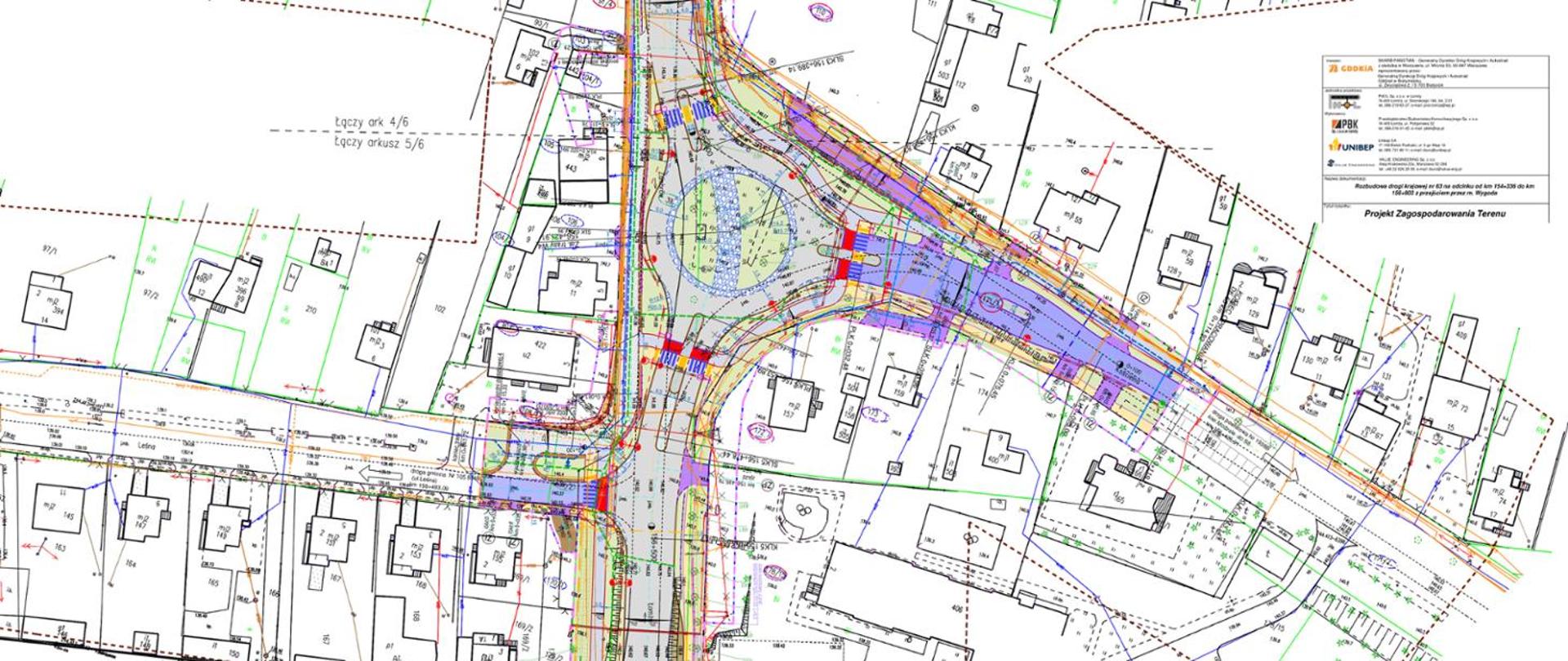 Projekt ronda jakie powstanie w trakcie rozbudowy DK63 w Wygodzie.