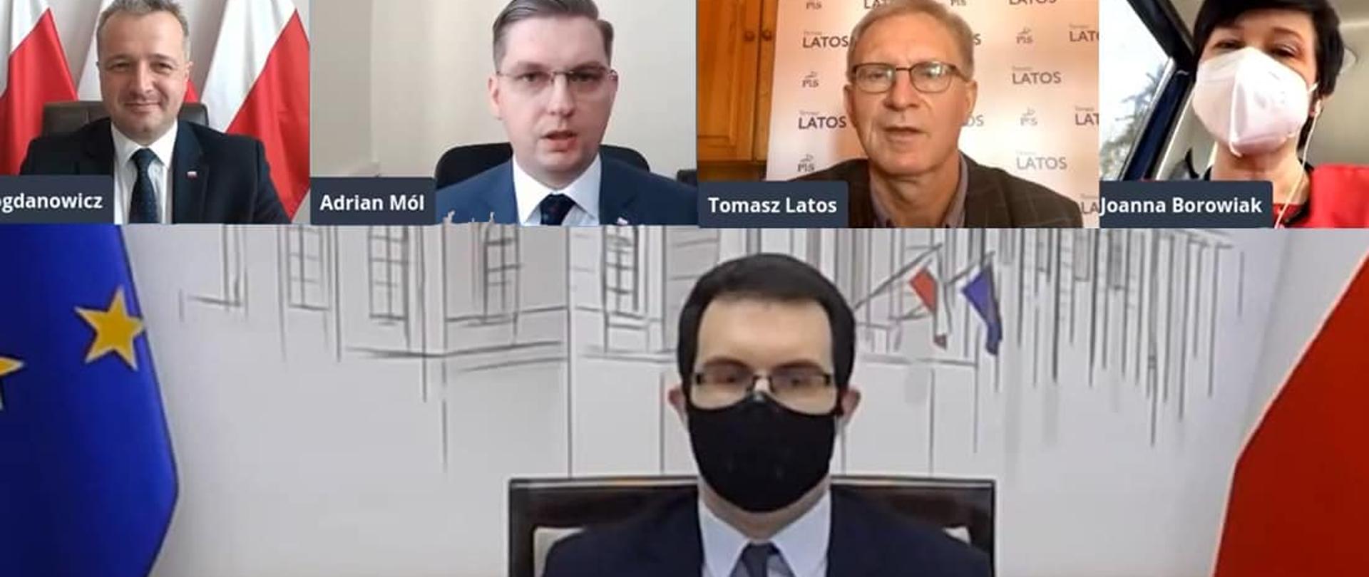 konferencja prasowa, online, pięć osób