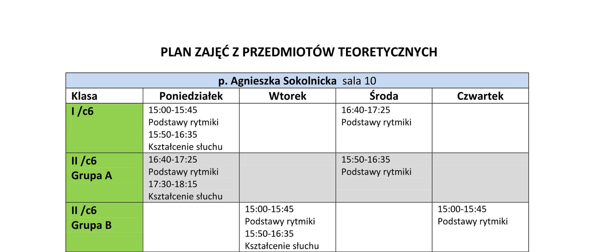 Grafik - Plan zajęć ogólnomuzycznych 2026/2027