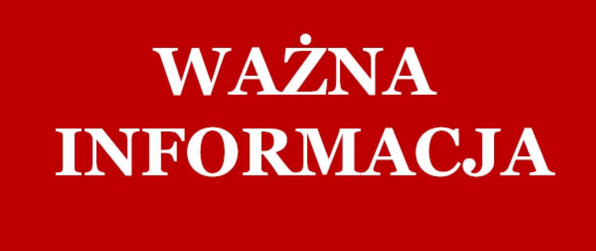 Ważna informacja