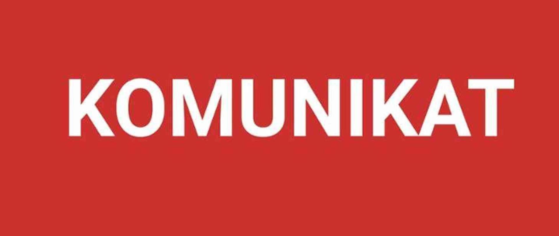 Zdjęcie przedstawia słowo komunikat 