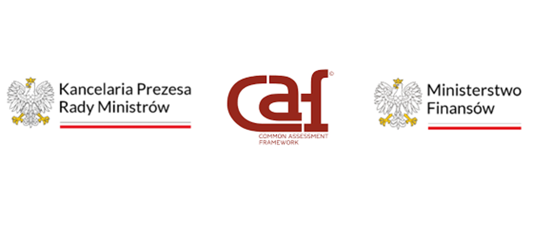 Logo Kancelarii Prezesa Rady Ministrów, CAF i Ministerstwa Finansów