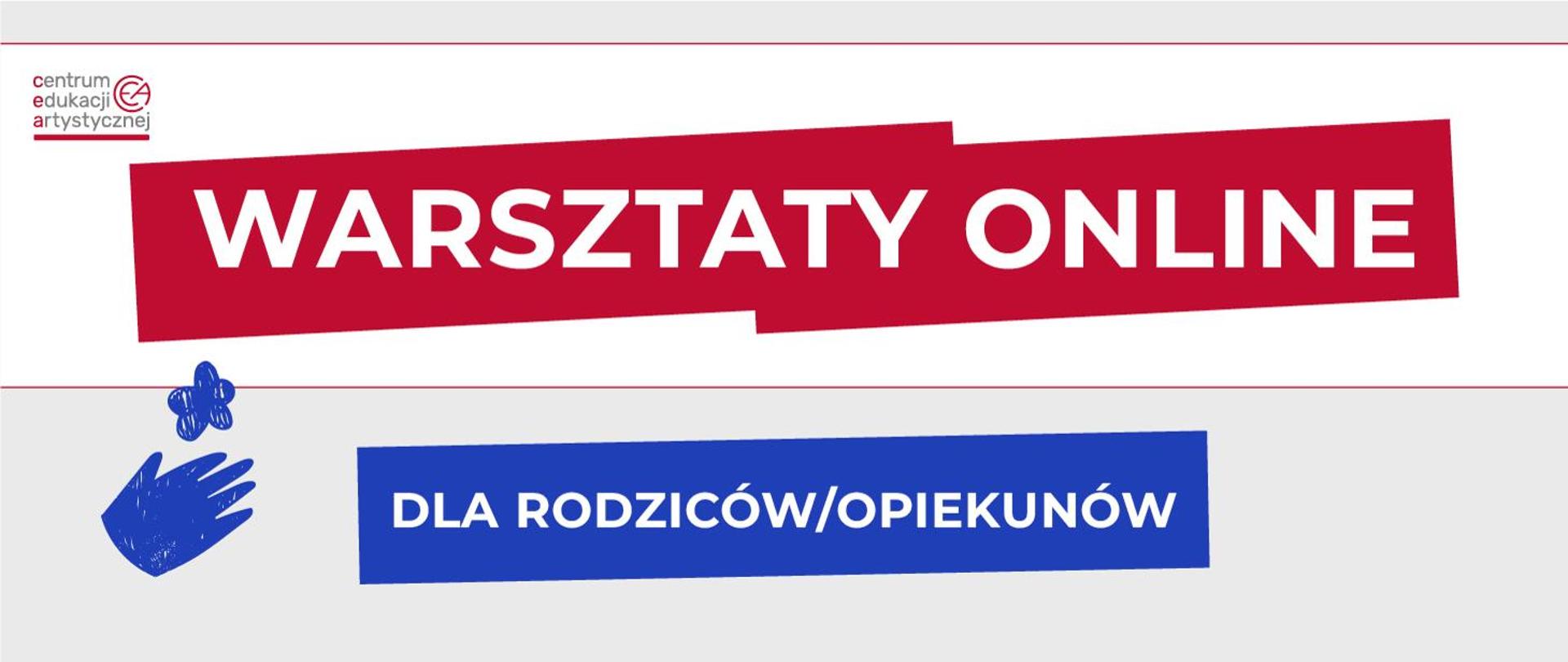 Napis warsztaty online dla rodziców i opiekunów