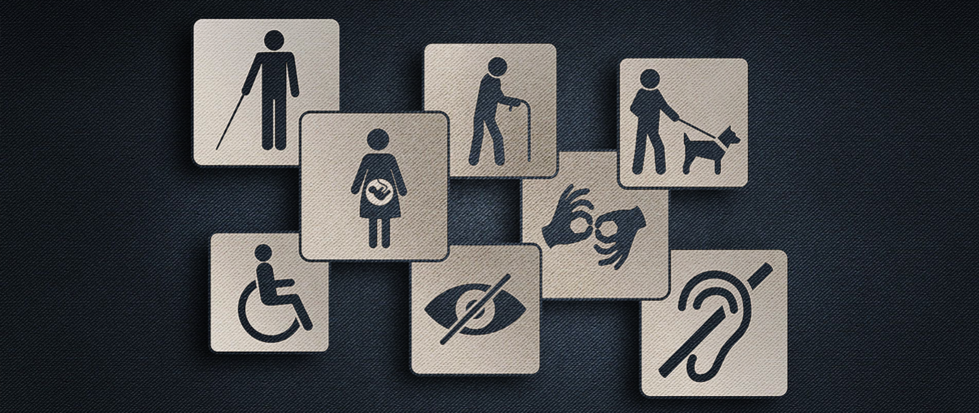 Zdjęcie przedstawia Ikony różnych stopni niepełnosprawności