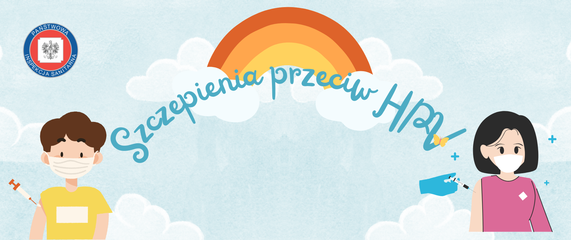 Infografika przedstawia młode osoby - chłopaka i dziewczynę, które wybrały się na szczepienie przeciw HPV