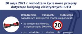 Nowe przepisy dotyczące hulajnóg elektrycznych i urządzeń transportu osobistego - zasady korzystania z urządzenia