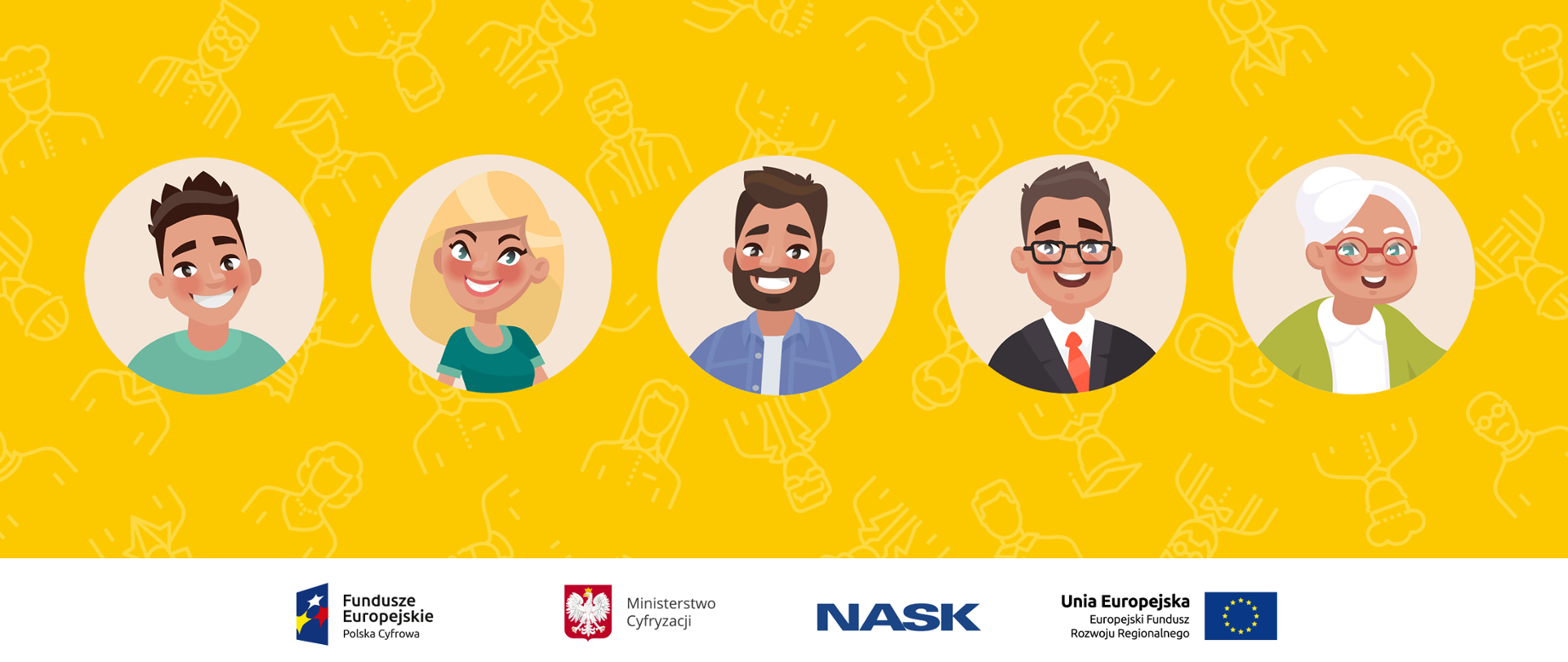 Uśmiechnięte twarze ludzi - rysunki