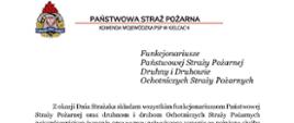 List z życzeniami Dzień strażaka KW PSP