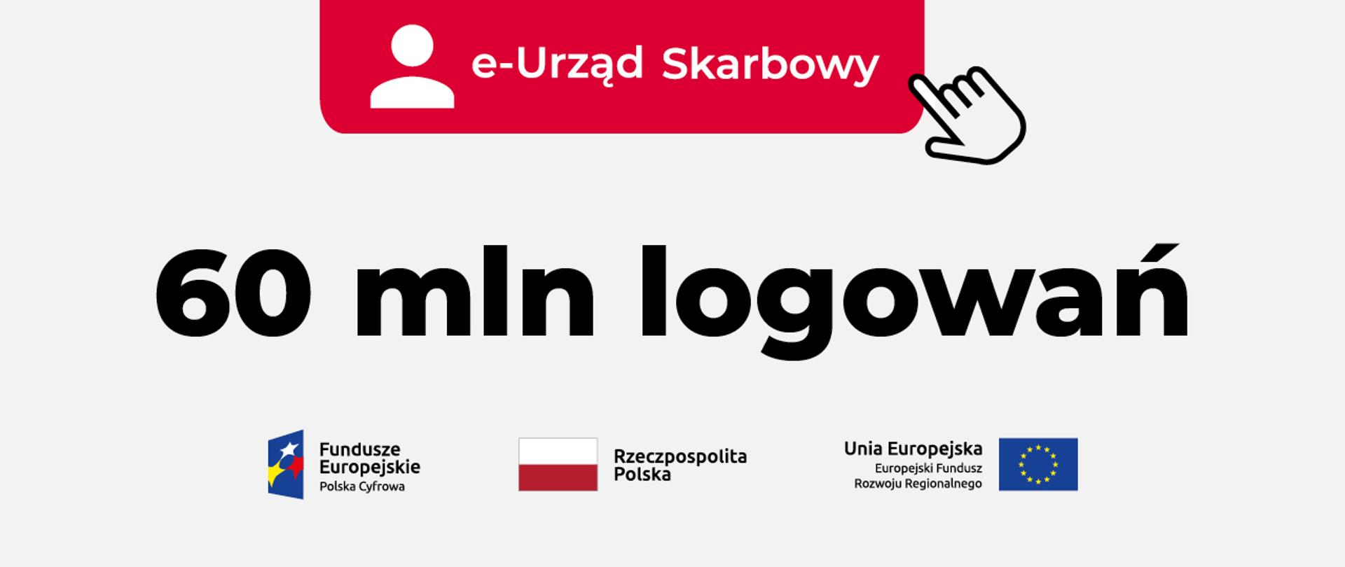 Grafika z napisami e-Urząd Skarbowy. 60 milionów logowań.