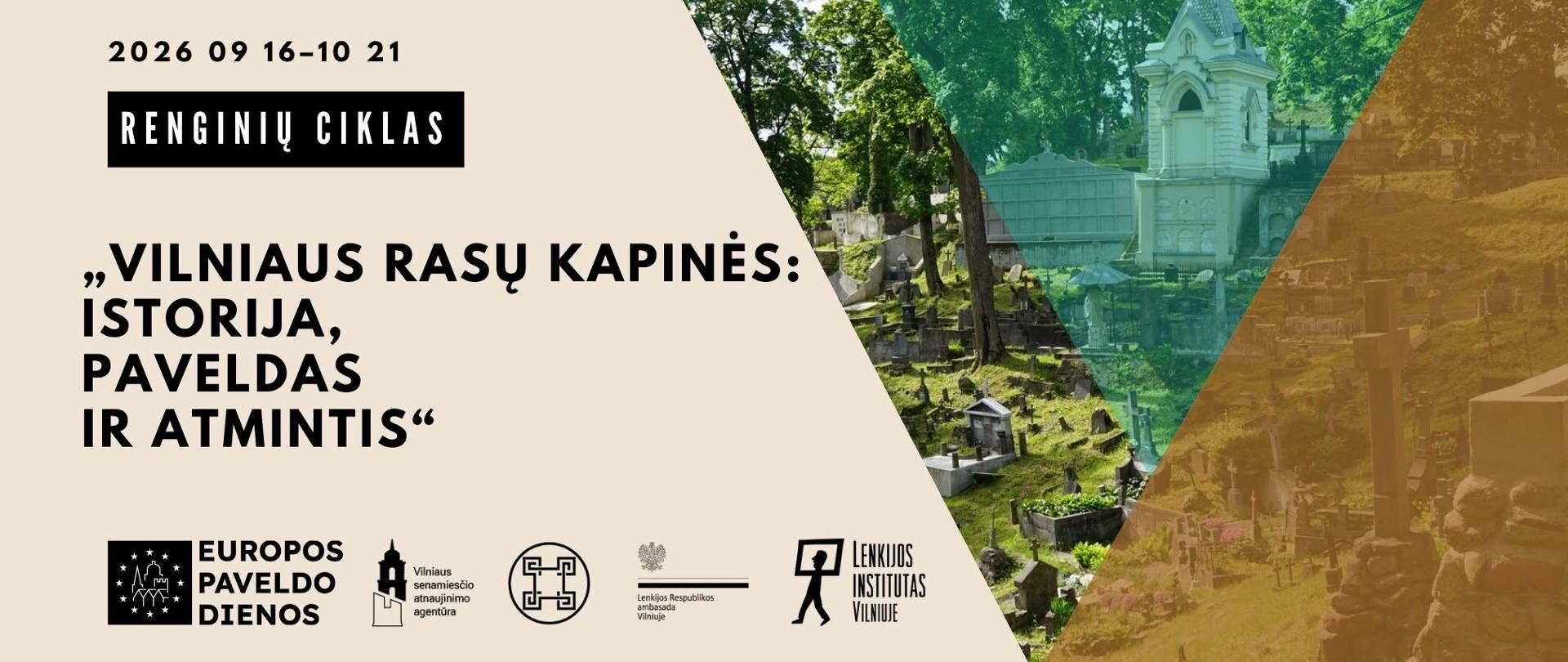 Europos paveldo dienos. Renginių ciklas Rasų kapinių 2025-osios įsteigimo metinėms paminėti