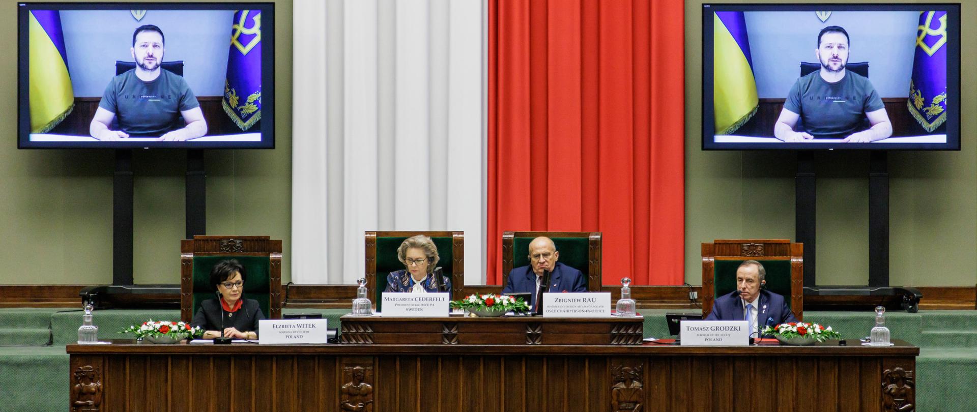 Prezydent Wołodymyr Zełenski przemawia podczas jesiennej sesji Zgromadzenia Parlamentarnego OBWE