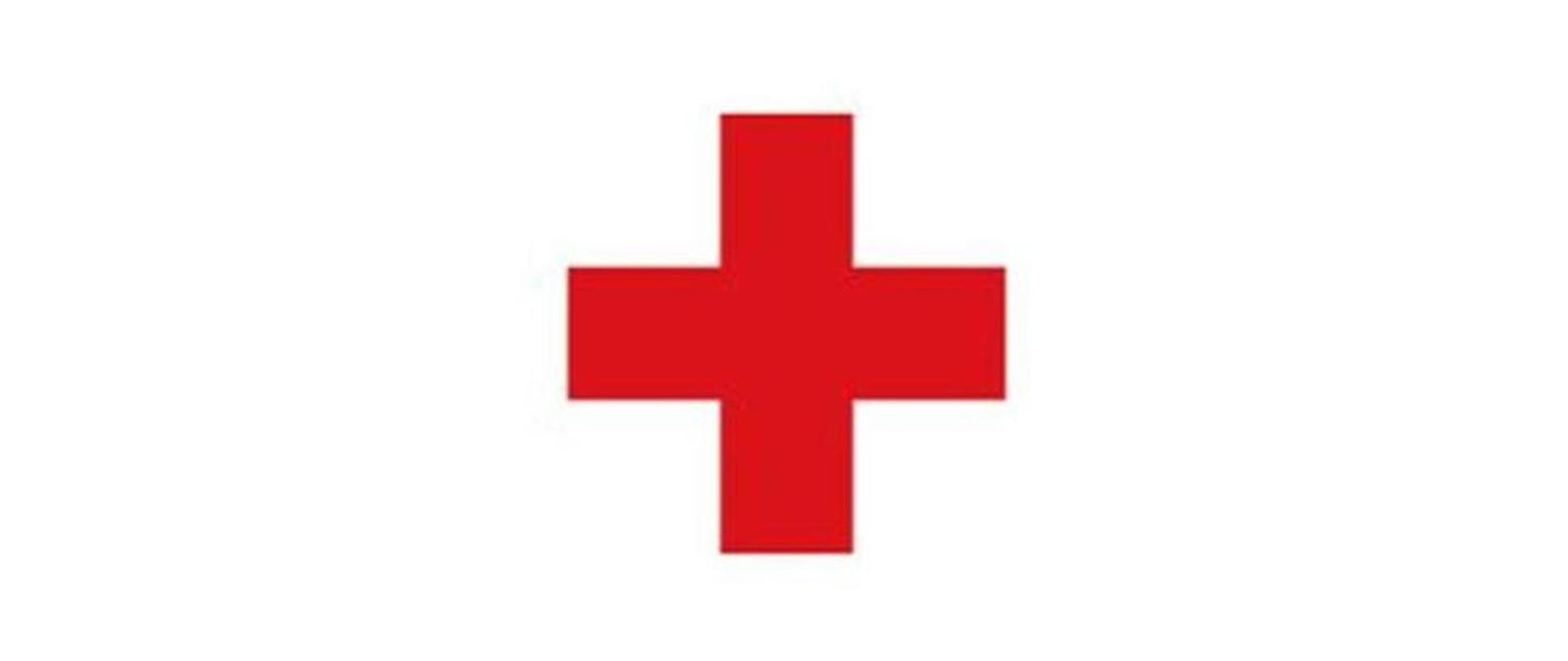 znak czerwonego krzyża na białym tle