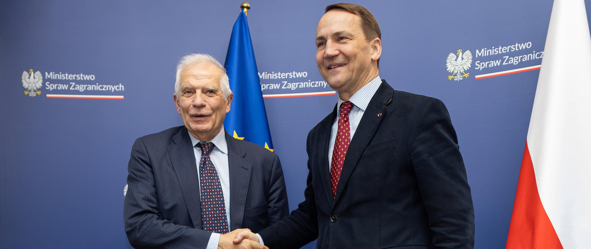Minister Radosław Sikorski spotkał się z Wysokim Przedstawicielem UE Josepem Borrellem w Warszawie