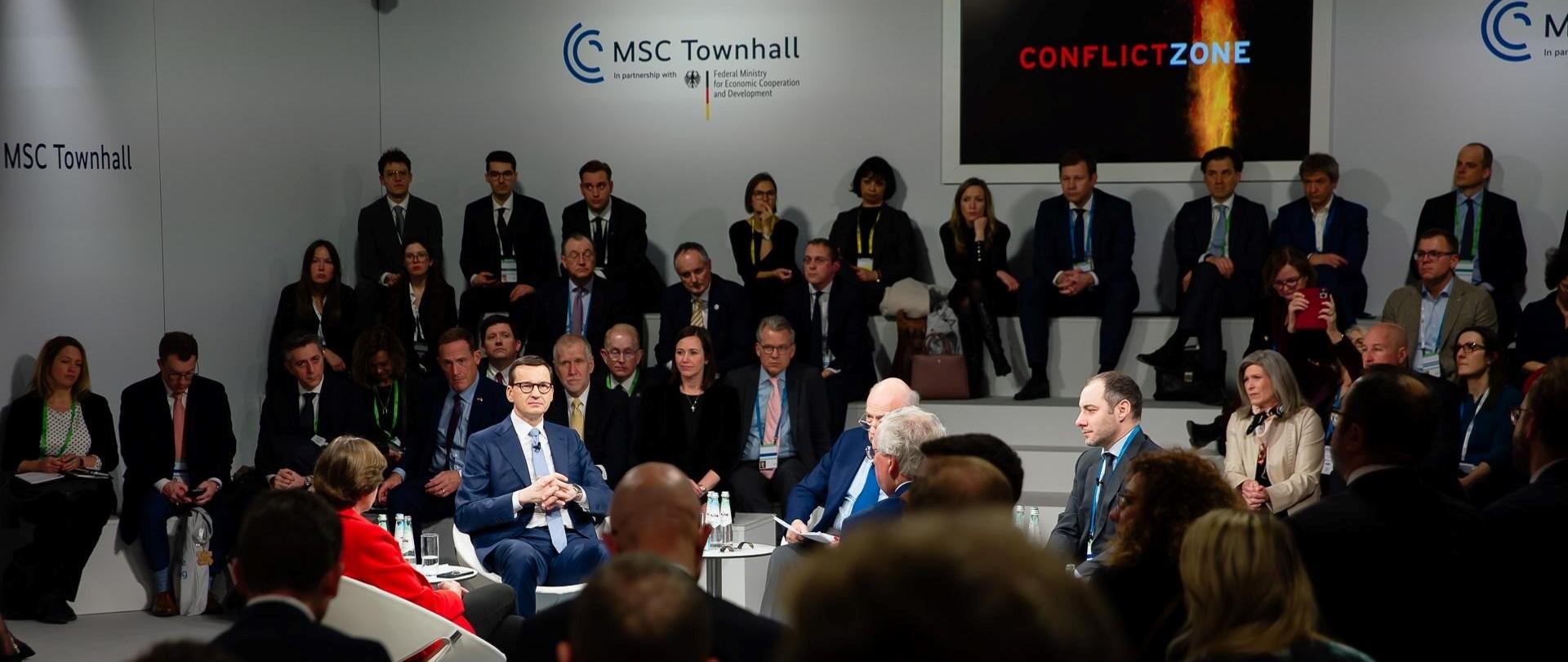 Prime Minister Mateusz Morawiecki during the 59th Munich Security Conference during talks.