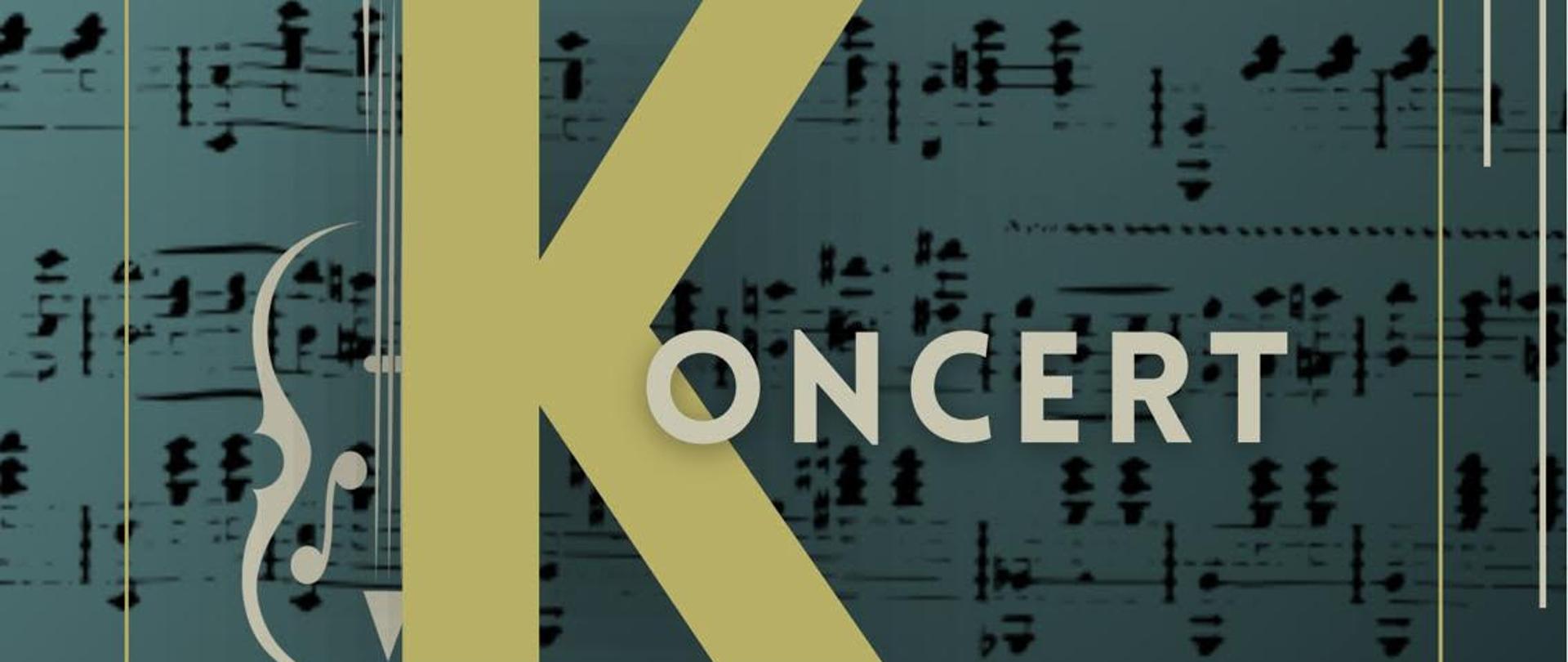 Plakat z napisem Koncert uczniów PSM I i II stopnia w Rybniku