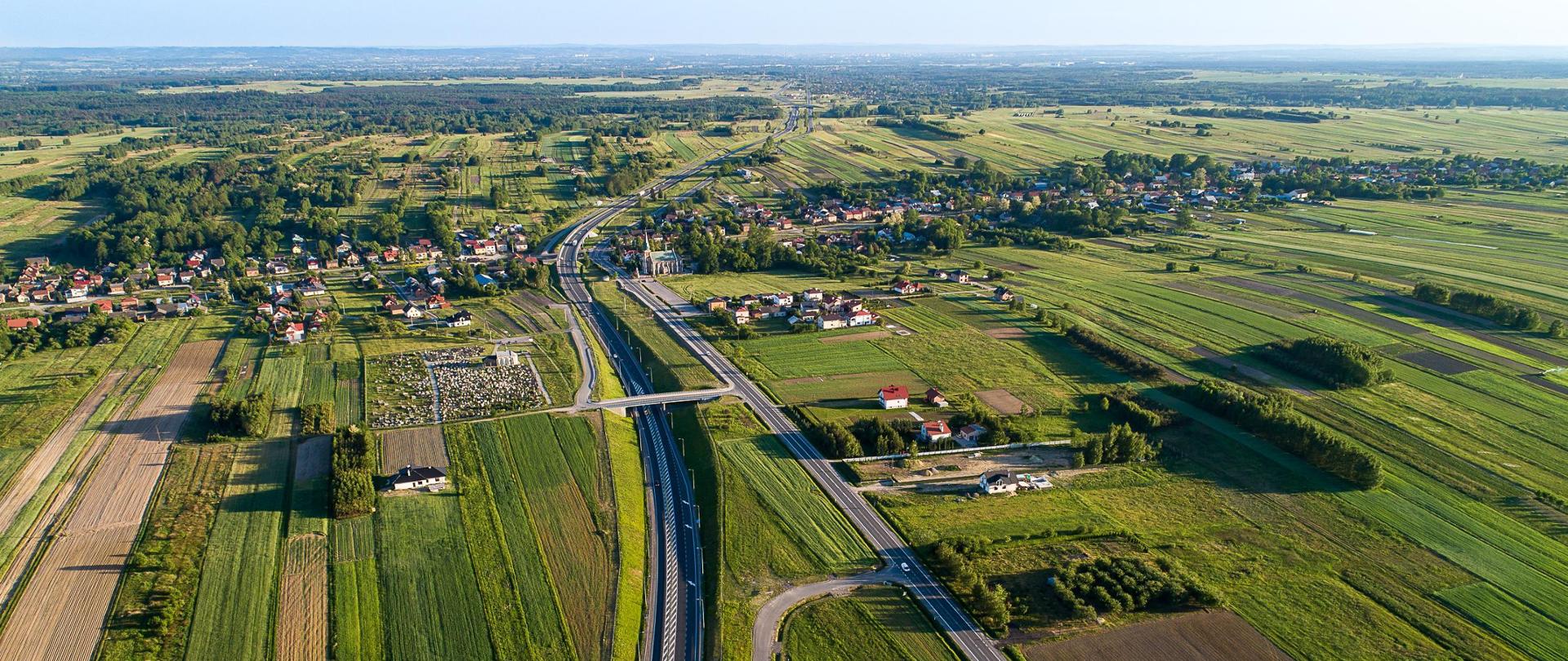 Widok z góry na S19 Sokołów Małopolski Północ - Jasionka