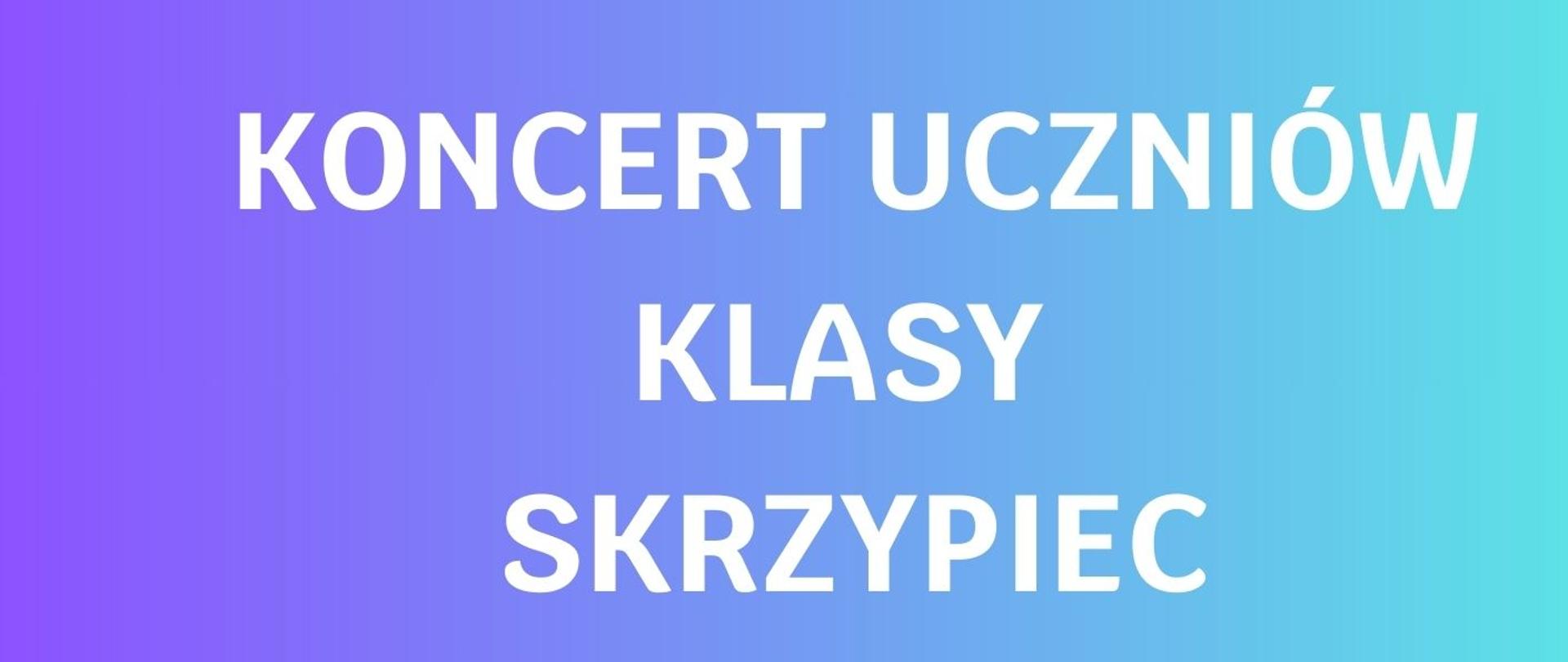 Koncert uczniów klasy skrzypiec 15 listopada 2023 r. 