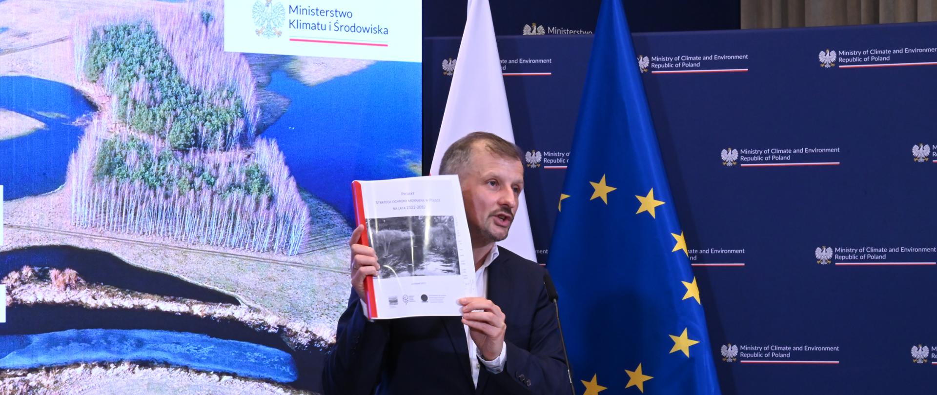 Konferencja prasowa wiceministra Mikołaja Dorożały dot. ochrony obszarów wodno-błotnych w Polsce