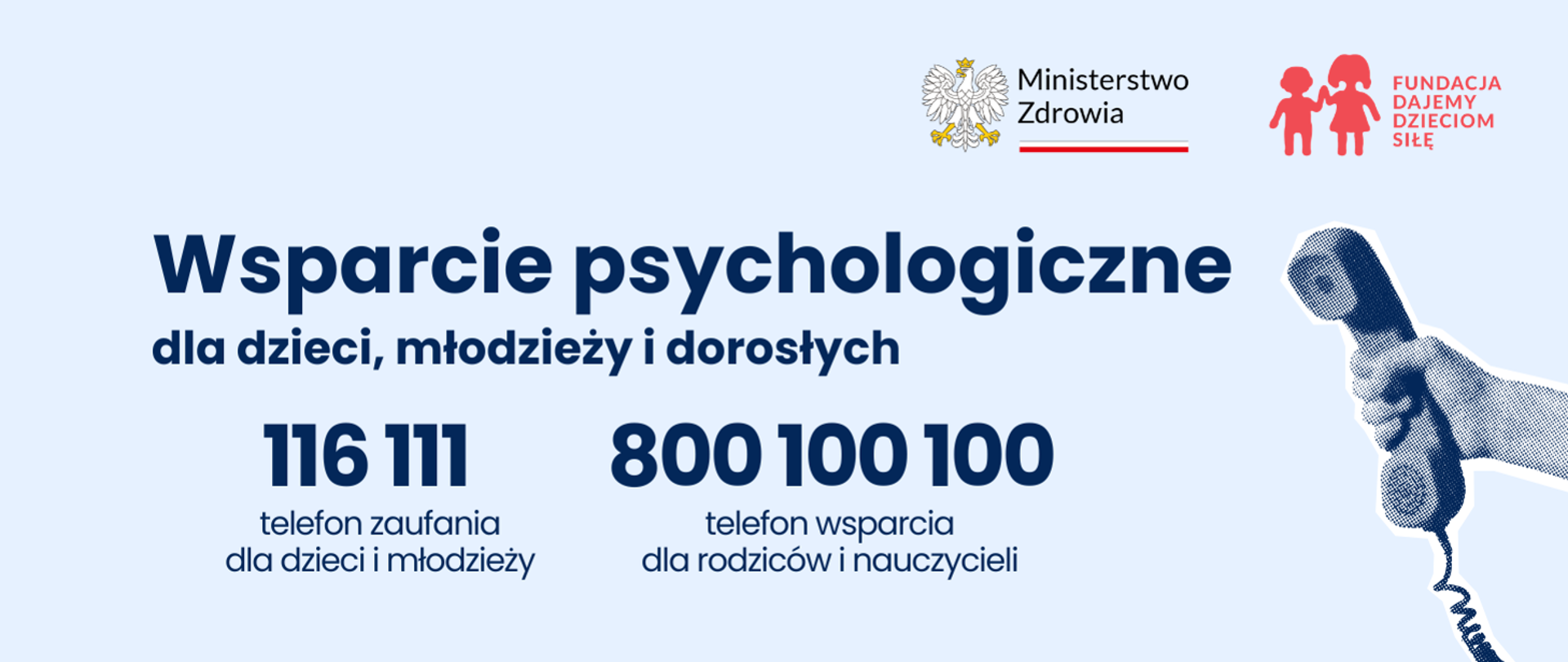 Numery telefonów wsparcia - komunikat