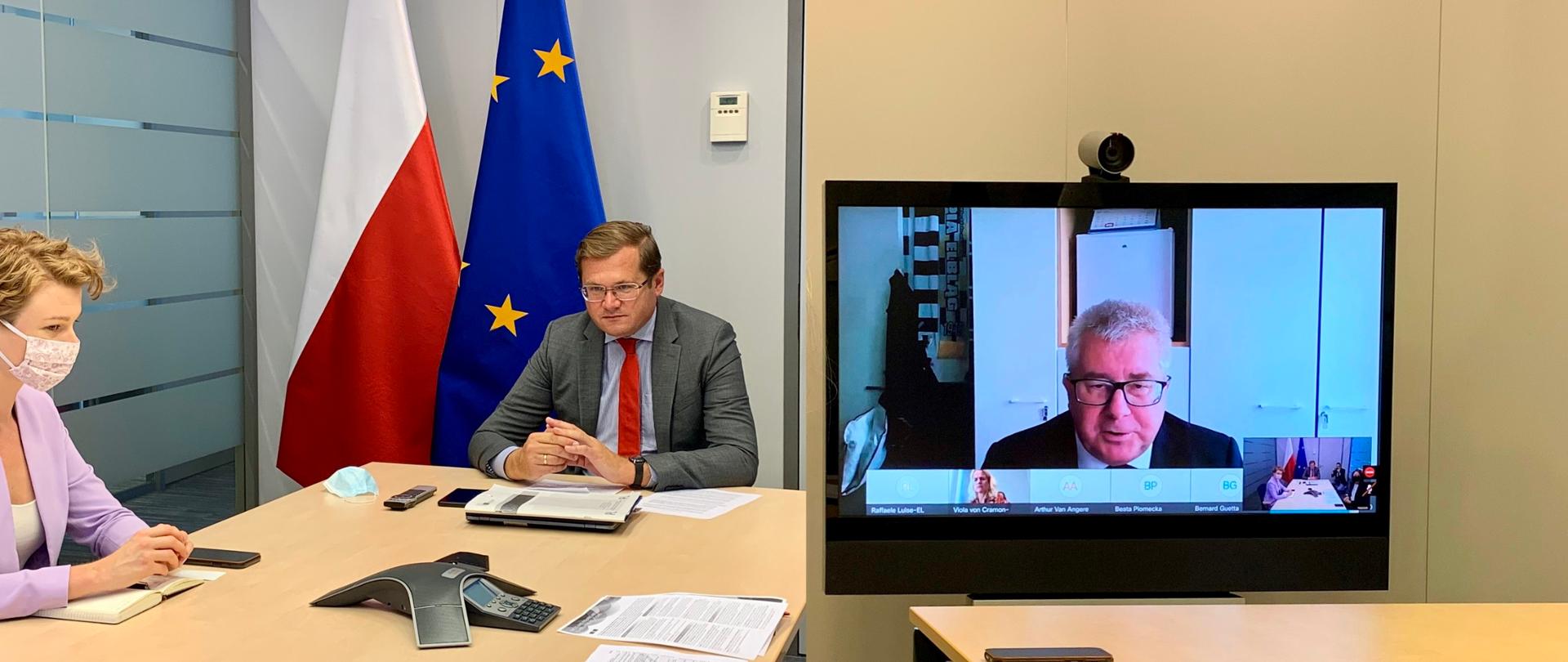 Zdjęcie z wideokonferencji: PE, UE-RU i UE-BY