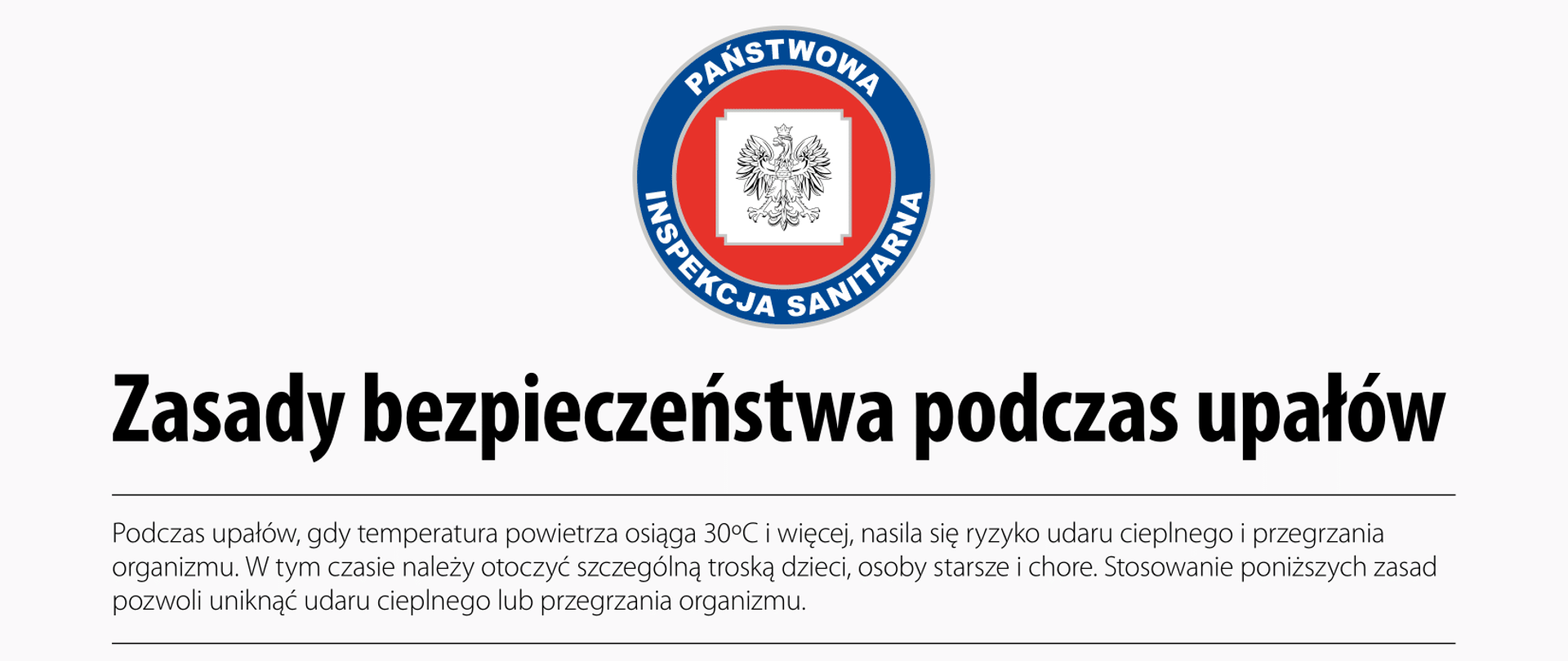 Zasady postępowania podczas upałów ulotka informacyjna