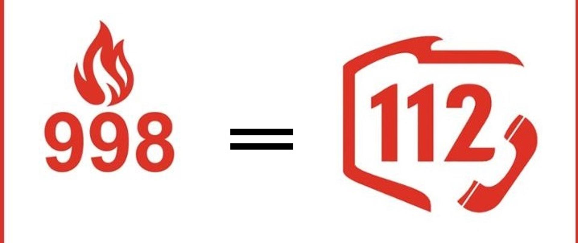 Grafika przestawiająca numery 998 i 112