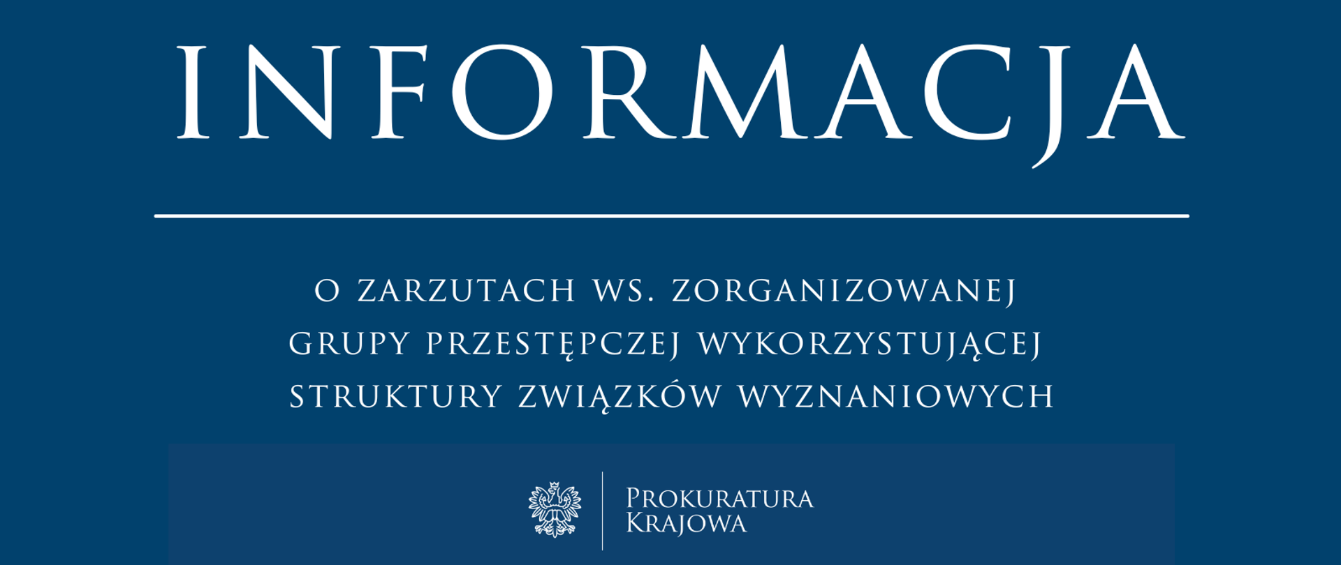 zarzuty w sprawie zorganizowanej grupy przestępczej wykorzystującej struktury związków wyznaniowych