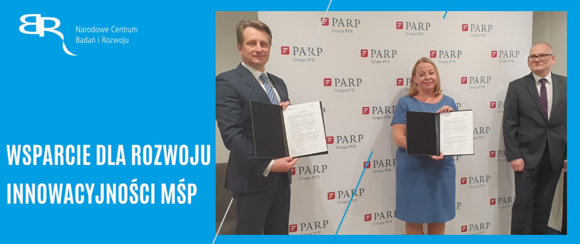 Na zdjęciu (od lewej): Krzysztof Szubert, Prezes Zarządu Prezes Zarządu NCBR Investment Fund ASI S.A.; Małgorzata Oleszczuk, Prezes PARP; Grzegorz Borowiec, Członek Zarządu NCBR Investment Fund ASI S.A.