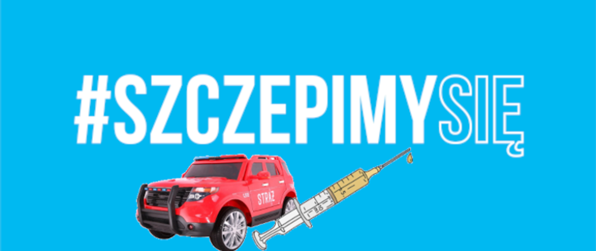 Zdjęcie przedstawia ulotkę dotyczącą szczepień. Na ilustracji widać samochód operacyjny.