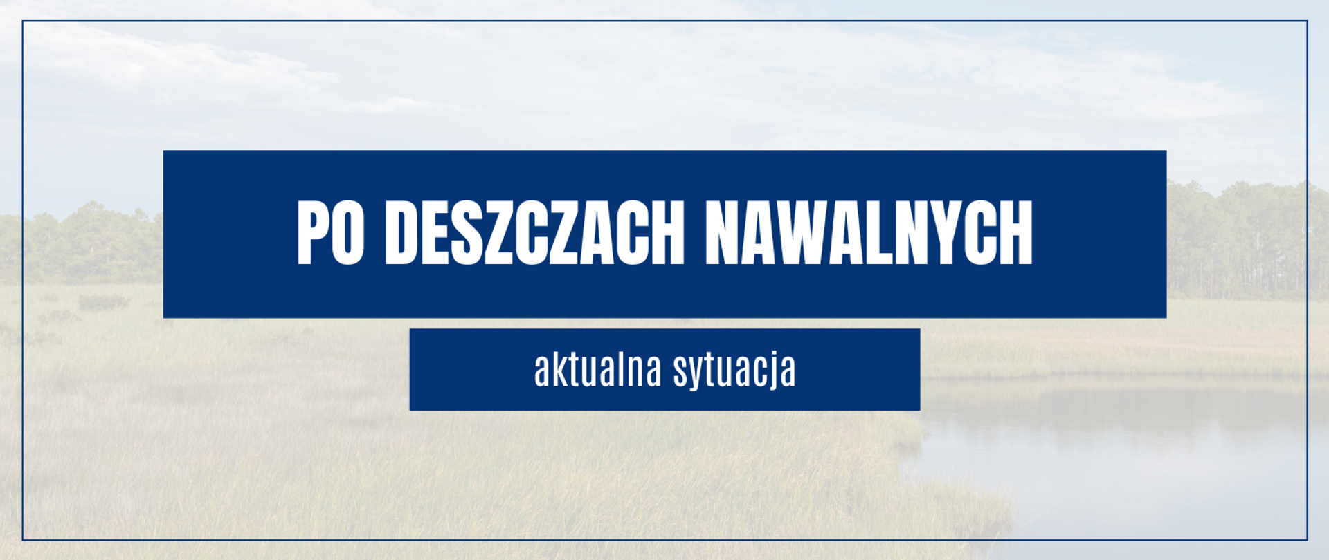 grafika - woda i napis po nawalnych deszczach aktualna sytuacja