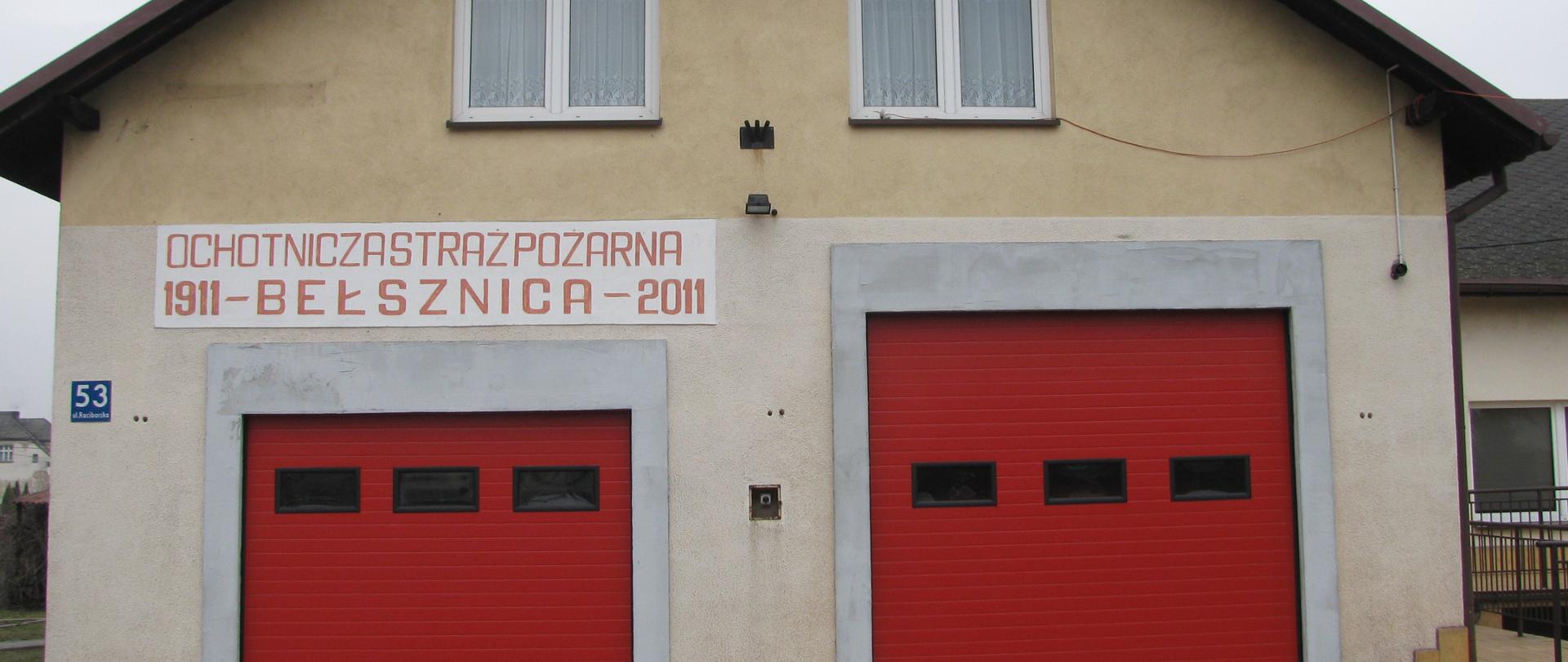 Zdjęcie prezentuje budynek jednostki OSP Bełsznica