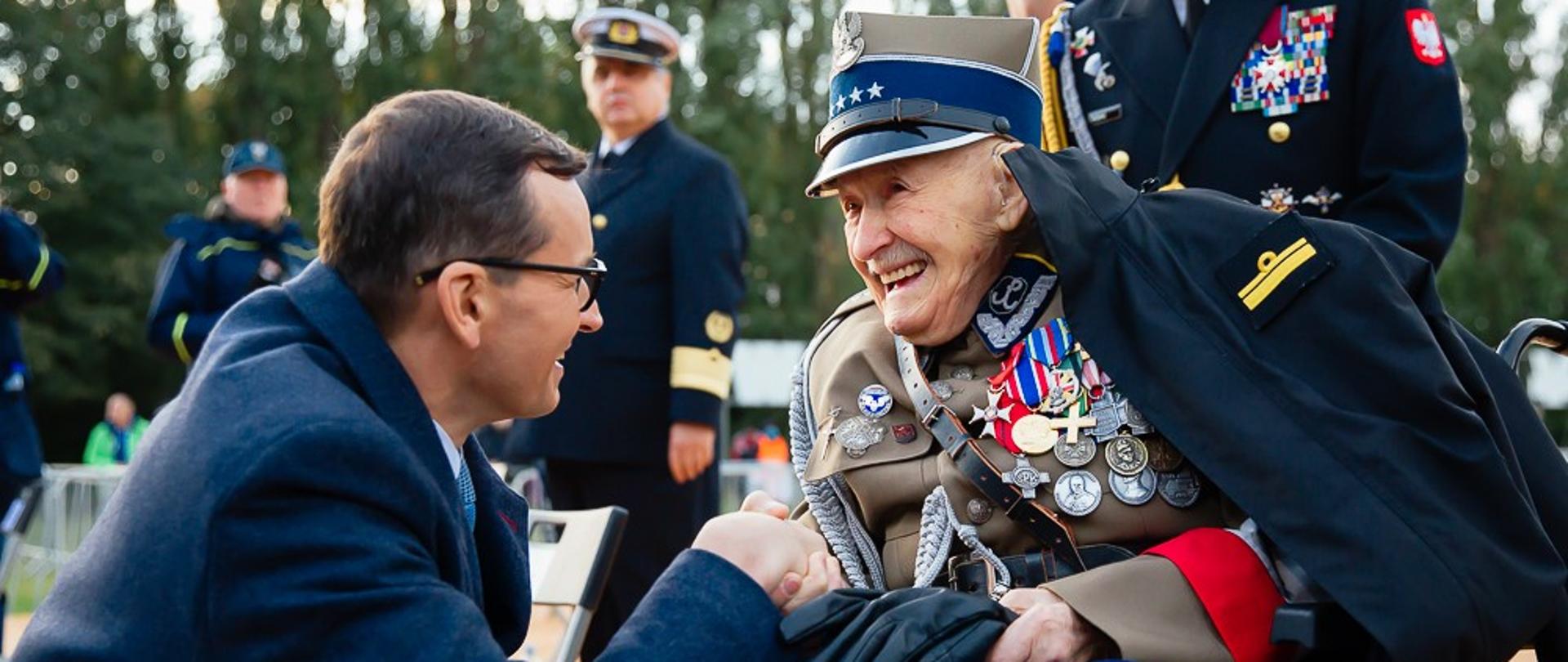 Premier Mateusz Morawiecki podczas uroczystości związanych z obchodami 82. rocznicy wybuchu II Wojny Światowej.