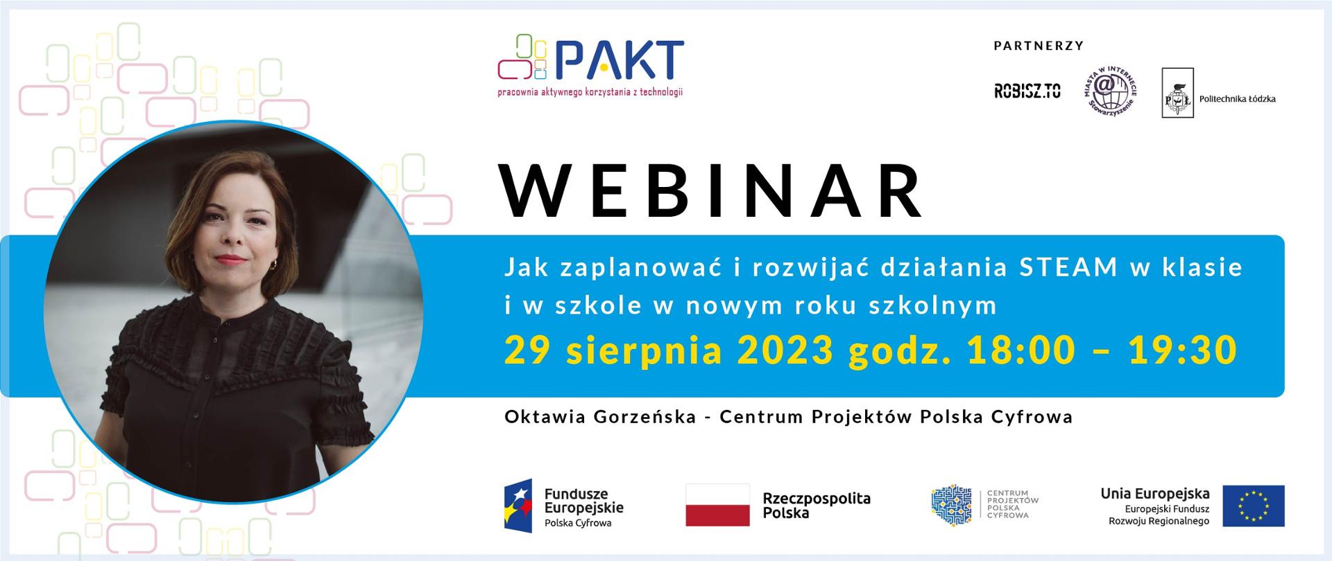 Webinar „Jak zaplanować i rozwijać działania STEAM w klasie i w szkole w nowym roku szkolnym”
