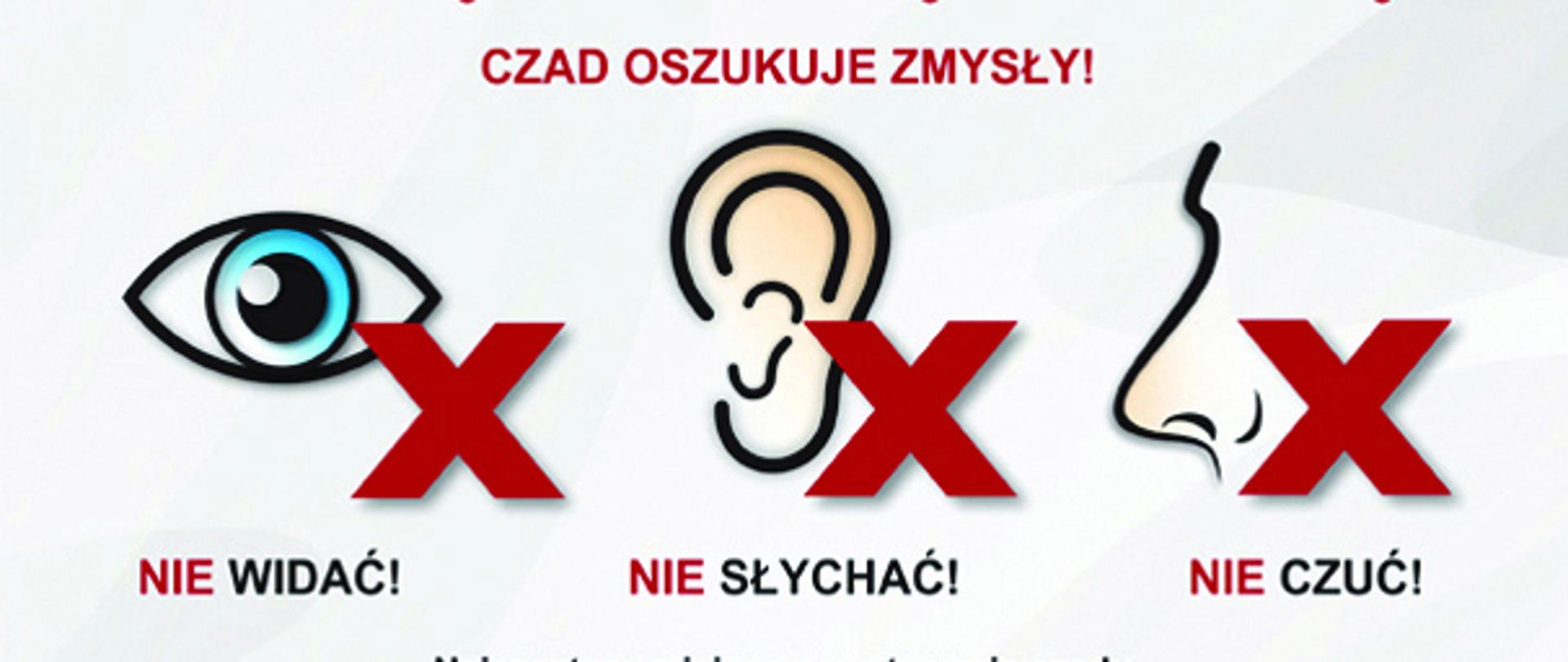 Rys. 1. Czad oszukuje zmysły. ikony ze zmysłami