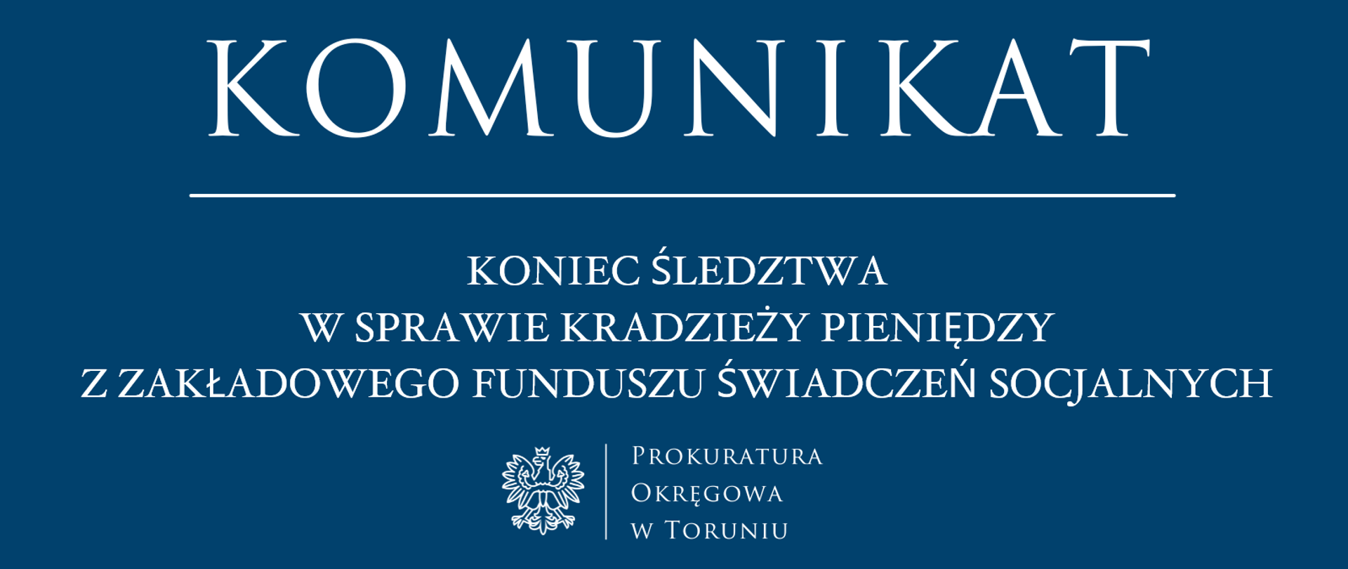 Koniec śledztwa w sprawie kradzieży pieniędzy z Zakładowego Funduszu Świadczeń Socjalnych