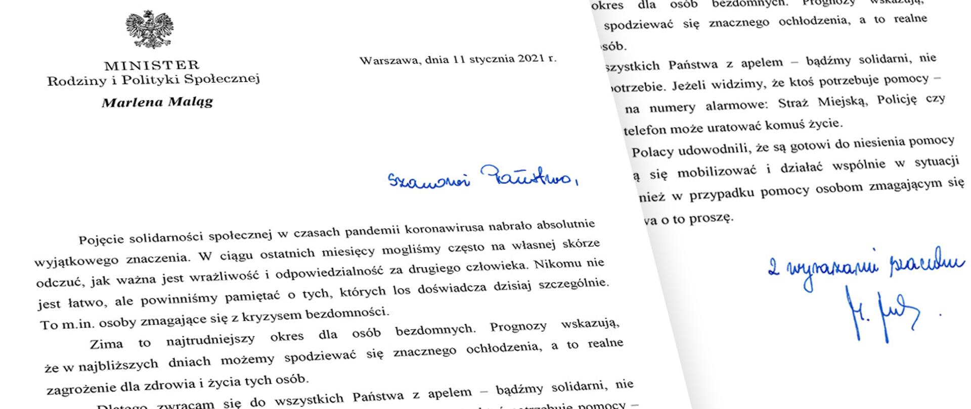 Apel minister Marleny Maląg