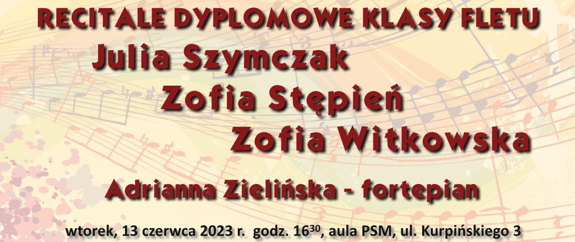plakat - recitale dyplomowe klasy fletu