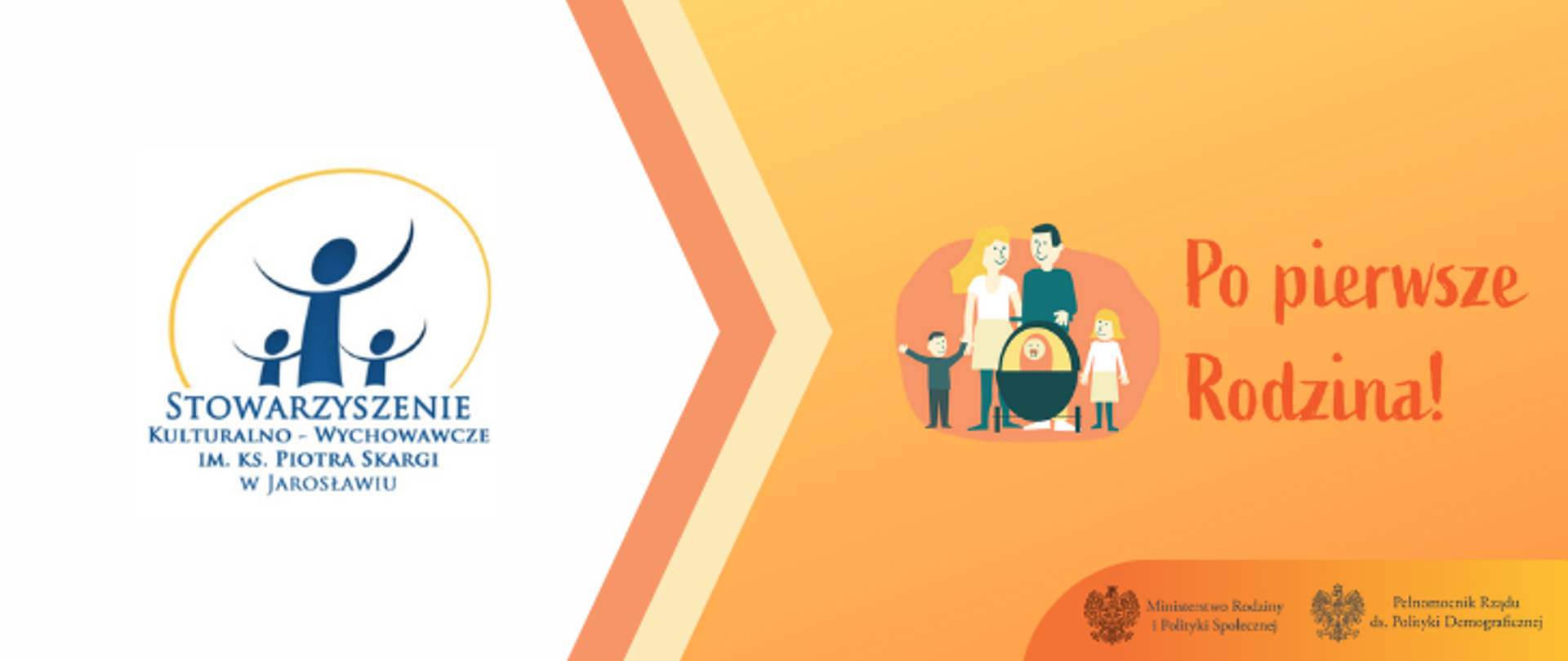 Logo konkursu Po pierwsze Rodzina! logo Stowarzyszenie kulturalno-wychowawcze im. Ks. Piotra Skargi w Jarosławiu