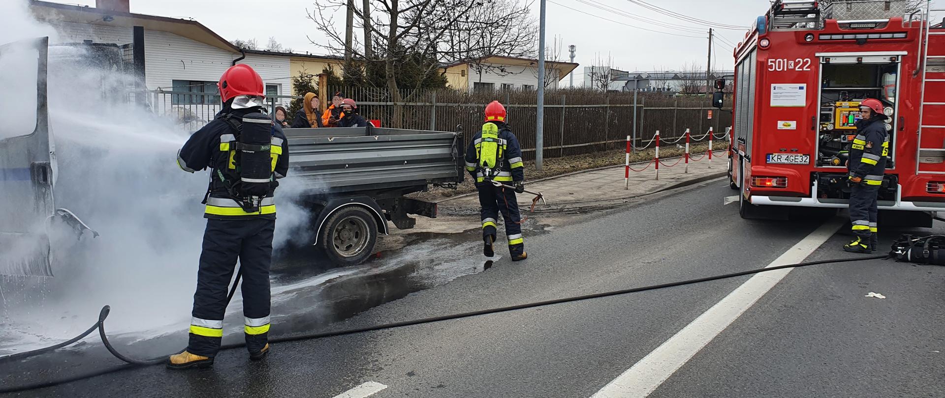 Pożar samochodu dostawczego