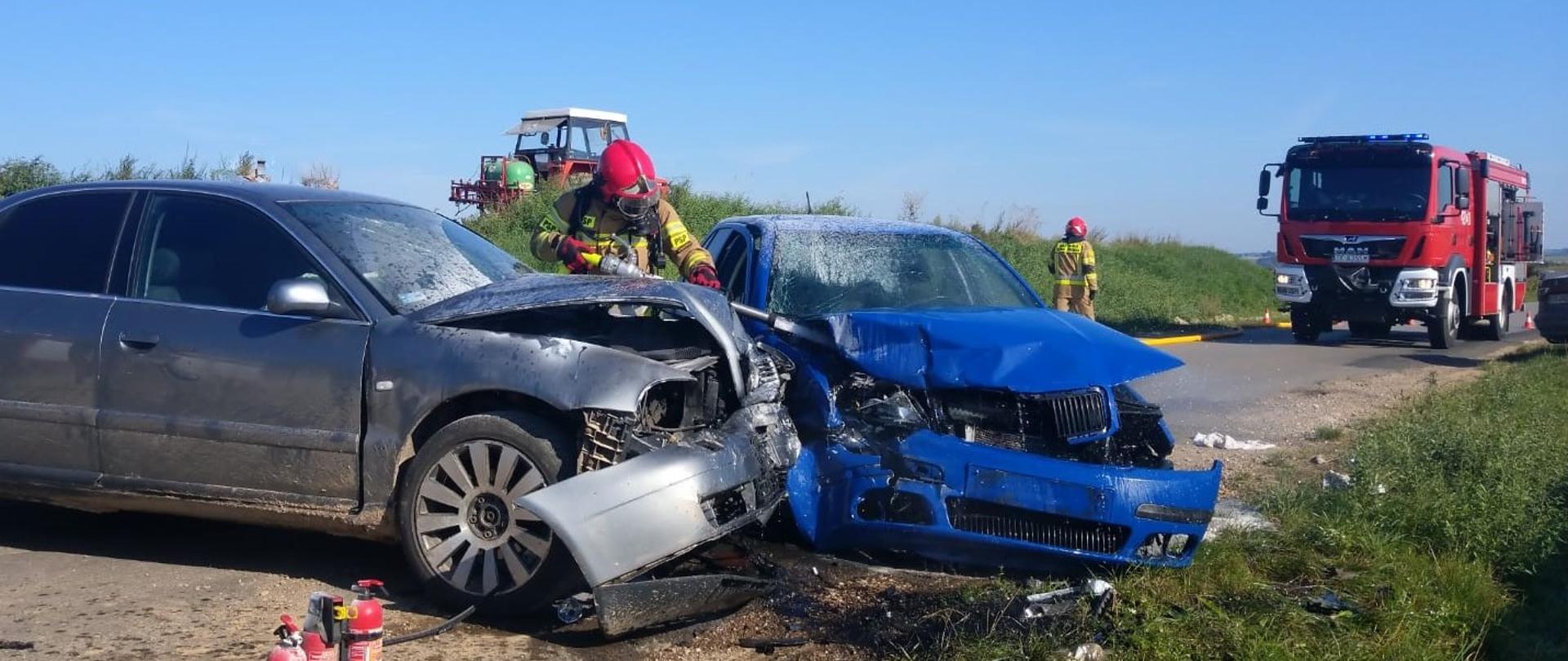 Wypadek drogowy w miejscowości Zakrzów – powiat kazimierski