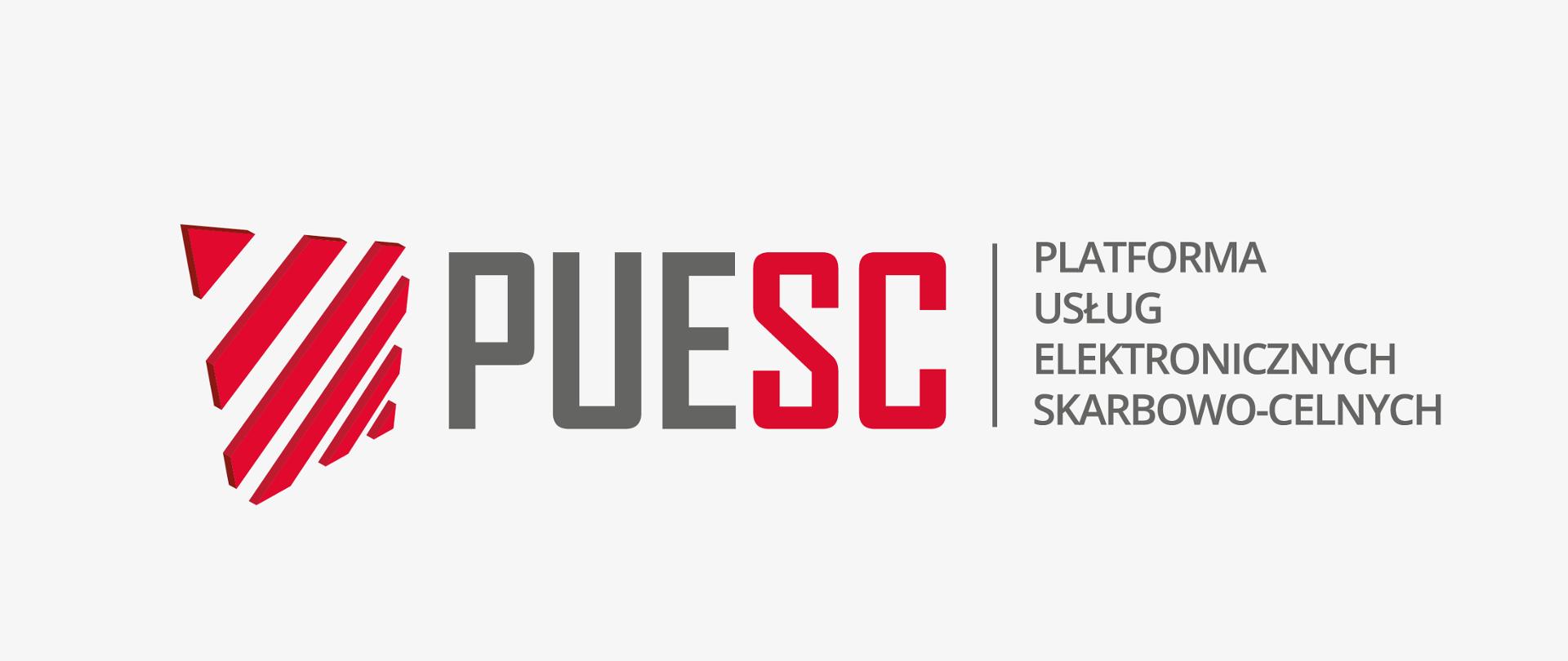 Grafika z napisem PUESC Platforma Usług Elektronicznych Skarbowow-Celnych