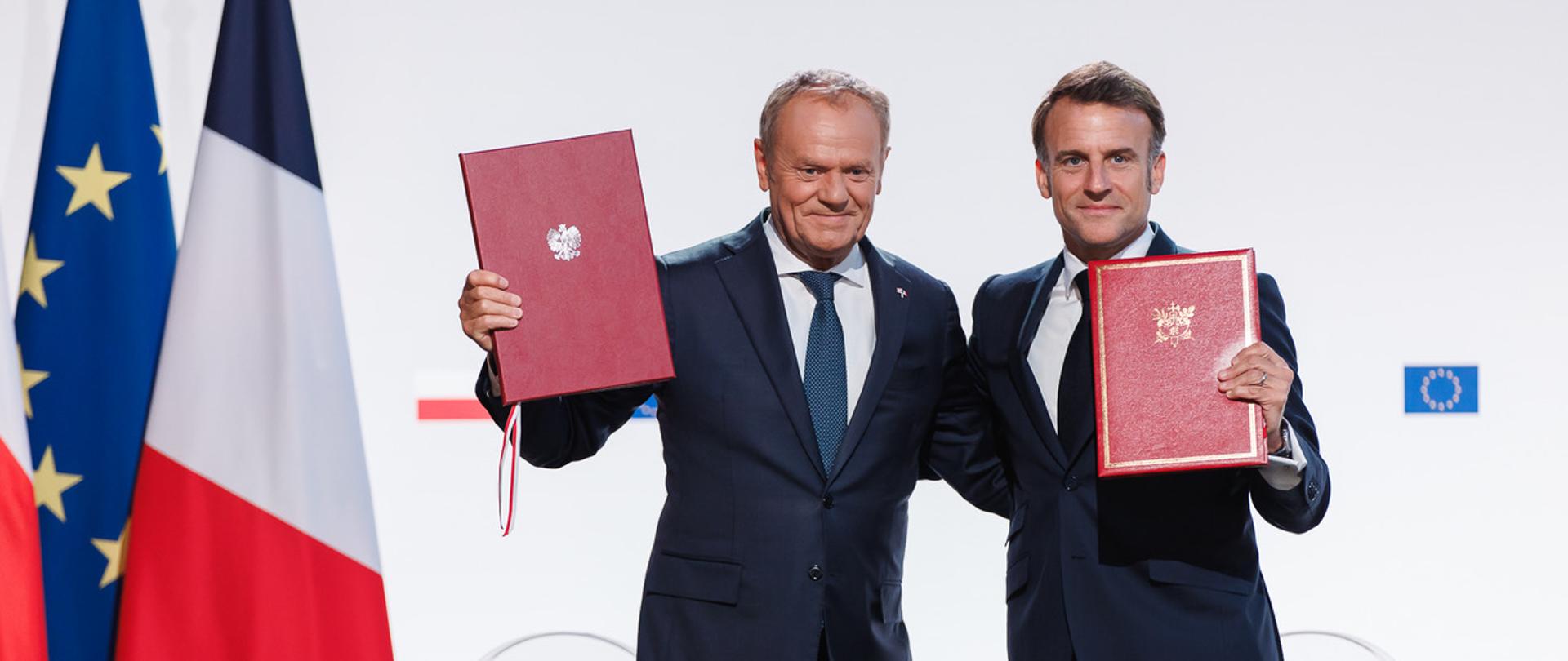 Prime Minister Donald Tusk with French President Emmanuel Macron. 