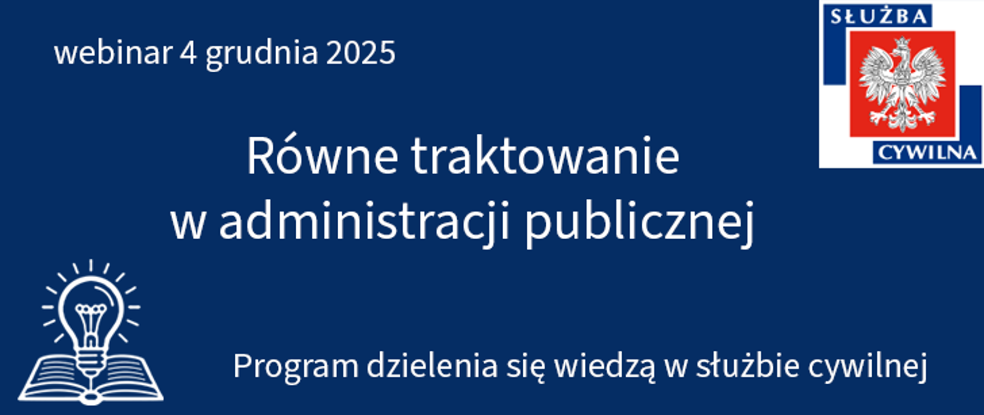 Grafika do webinaru Równe traktowanie w administracji publicznej 