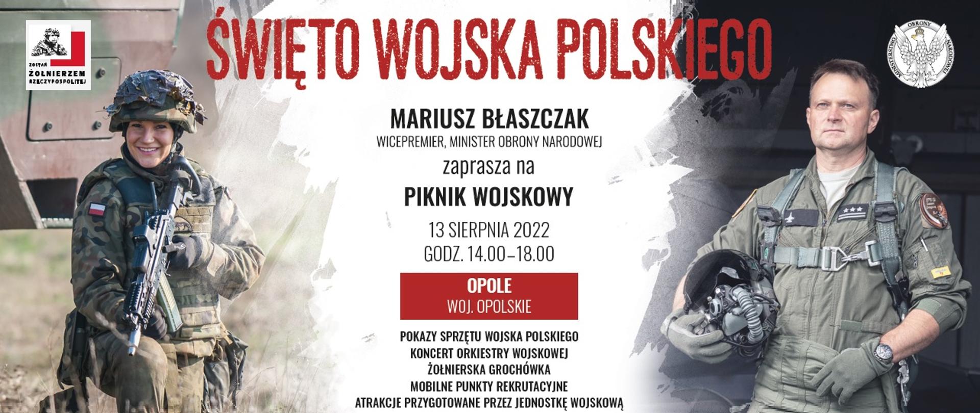 Zaproszenie na piknik wojskowy z okazji Święta Wojska Polskiego - Opole