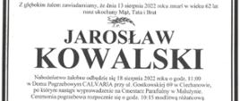 Odszedł na wieczną służbę kpt. w stanie spoczynku Jarosław Kowalski.