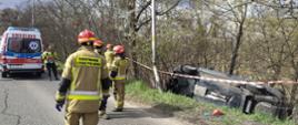 Wypadek samochodu osobowego przy ul. Karkonoskiej we Wrocławiu