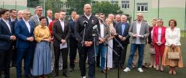 Uczestnicy konferencji prasowej, podczas której minister sportu i turystyki Jakub Rutnicki ogłosił wyniki rządowego Programu rewitalizacji Orlików - edycja 2026 