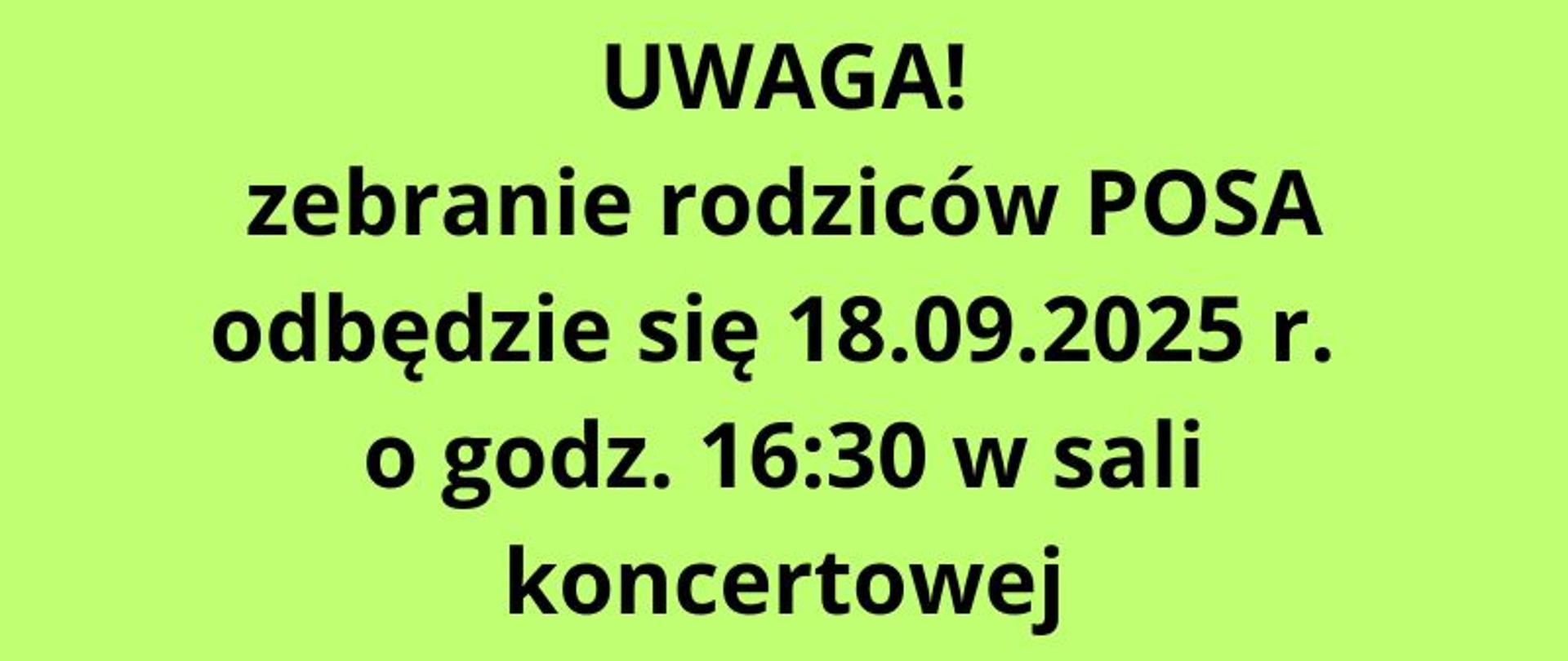 zebranie rodziców POSA odbędzie się 2025 