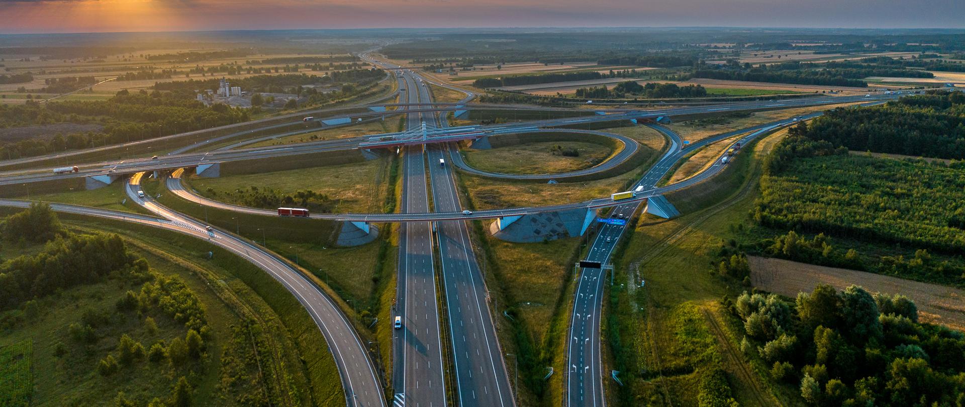 Węzeł Łódź Północ na skrzyżowaniu autostrad A1 i A2